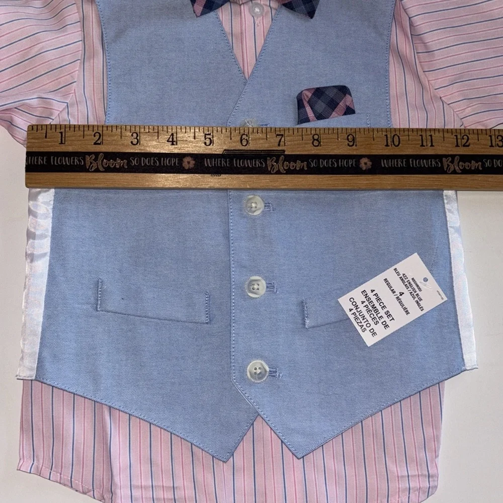 Boys Easter Suit Size 4 Matching Vest and pants Ring Bearer Suit Blue NWT